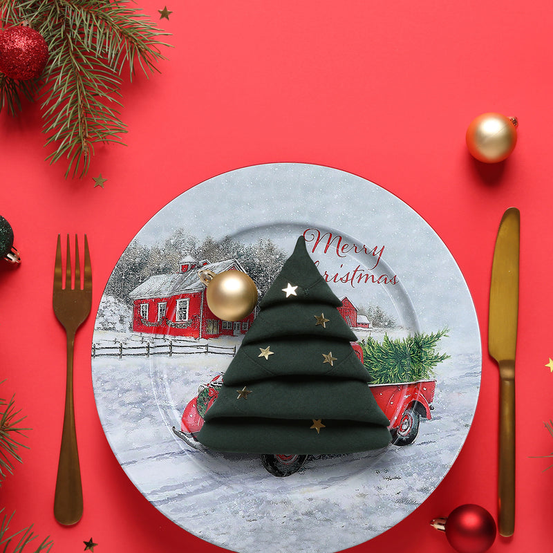 Printed Metal Charger Plate (Red Truck) (13") - Set of 12