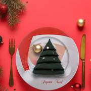 Printed Metal Charger Plate Set of 12 Santa Joyeux Noel 13" – Holiday Tableware, Christmas Plates