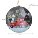 Flat Tin Ornament (Snowman - Joyeux Noel) - Set of 5