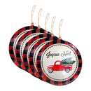 Flat Tin Ornament (Truck - Joyeux Noel) - Set of 5