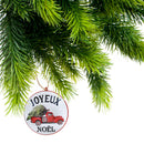 Flat Tin Ornament (Red Truck - Joyeux Noel) - Set of 5