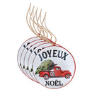 Flat Tin Ornament (Red Truck - Joyeux Noel) - Set of 5