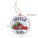 Flat Tin Ornament (Red Truck - Joyeux Noel) - Set of 5