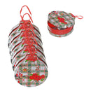 Tin Can Ornament (Plaid - Poinsettia) - Set of 5