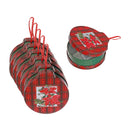 Tin Can Ornament (Red Plaid - Poinsettia) - Set of 5
