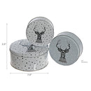 Nesting Round Tin Boxes (3Pc Set) (Reindeer Head)