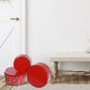 Nesting Round Tin Boxes (3Pc Set) (Snowflakes) (Red)