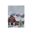 Led Canvas Wall Art (Barn In Winter)