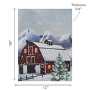 Led Canvas Wall Art (Barn In Winter)
