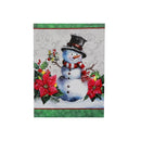Led Canvas Wall Art (Snowman With Poinsettia)