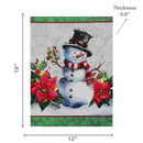 Led Canvas Wall Art (Snowman With Poinsettia)