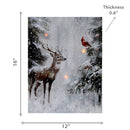 Led Canvas Wall Art (Deer In Winter Forest)