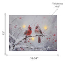 Led Canvas Wall Art ( Two Cardinals In Winter)