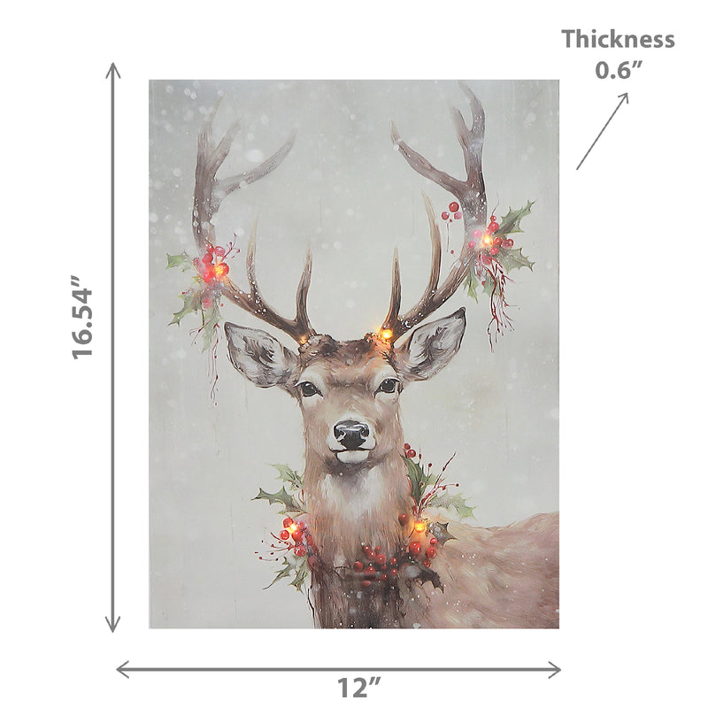 Led Canvas Wall Art (Deer)