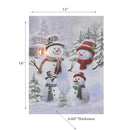 Led Canvas Wall Art Double Snowman