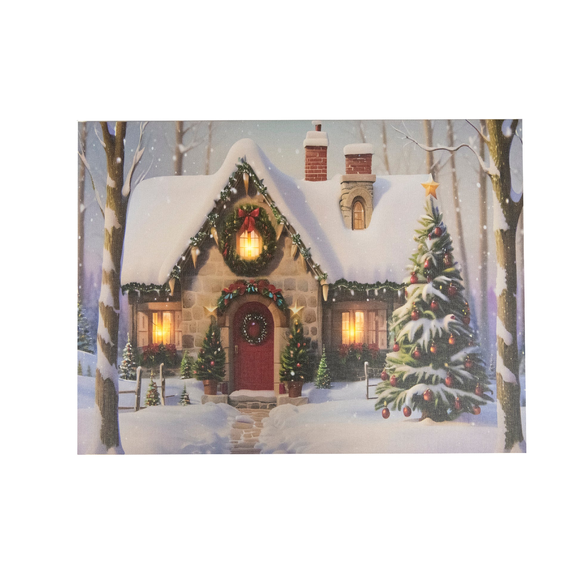 LED Canvas Wall Art Country House, Wall Decor, Holiday Decor