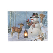 LED Canvas Wall Art Snowman & Forest Friends, Christmas, Wall Decor, Holiday Decor