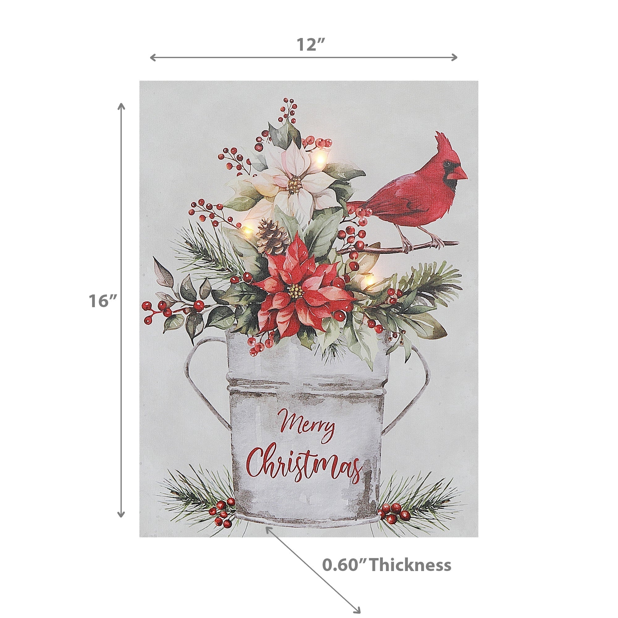 LED Canvas Wall Art Floral – Christmas Holiday Decor