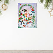 Christmas LED Canvas Wall Art Snowman Mailing Letter 12 X 16 Inch, Holiday Wall Decor, Festive Accent