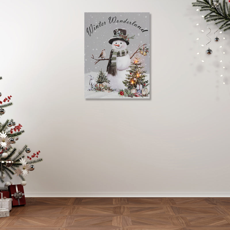 Led Canvas Wall Art Snowman