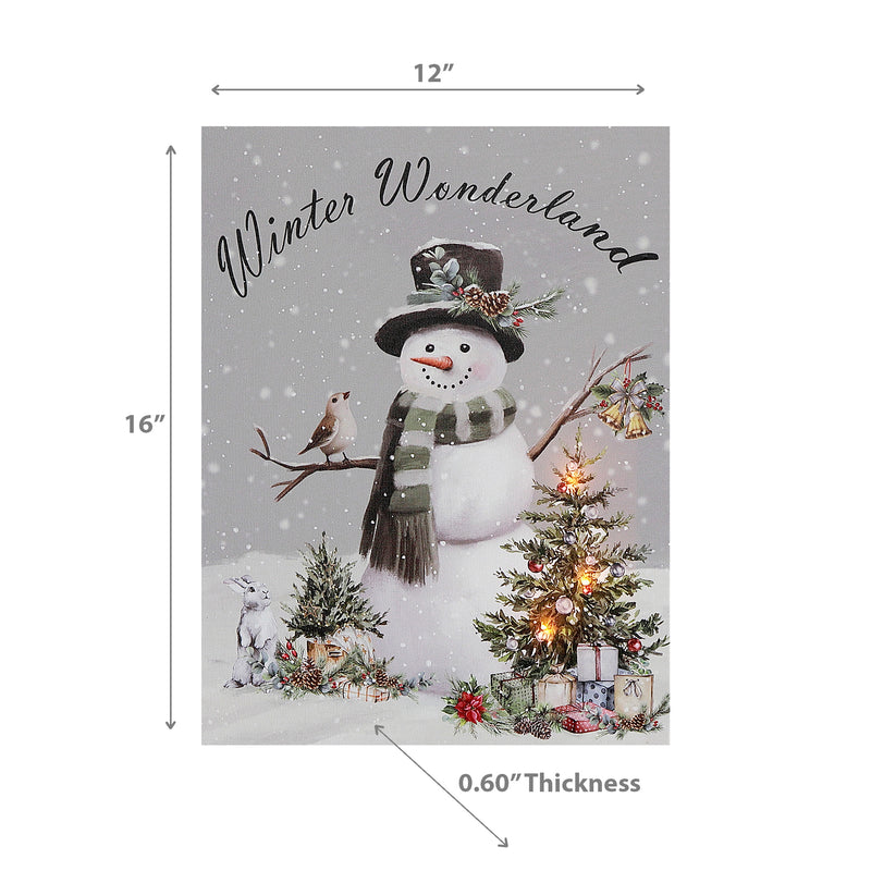 Led Canvas Wall Art Snowman