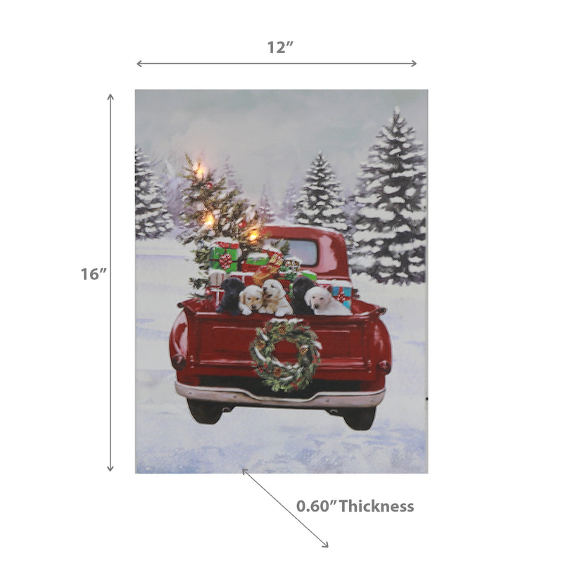 Led Canvas Wall Art Red Truck