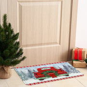 Memory Foam Digital Print Mat Red Truck – Holiday Floor Mat, Christmas Welcome Mat, Festive Home Décor