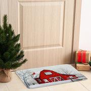 Memory Foam Digital Print Mat Winter’s Coming Barn in Winter – Holiday Floor Mat, Christmas Home Décor, Winter Welcome Mat