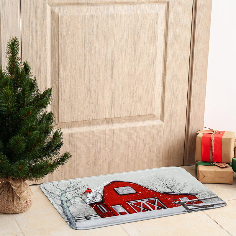 Memory Foam Digital Print Mat (WinterS Coming - Barn In Winter)