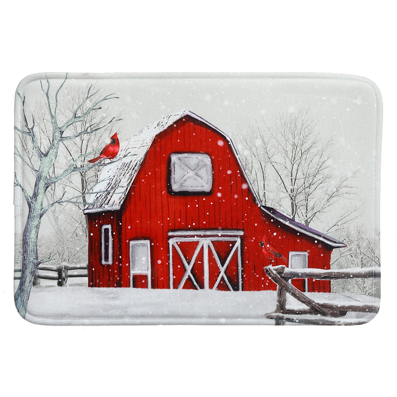 Memory Foam Digital Print Mat (WinterS Coming - Barn In Winter)