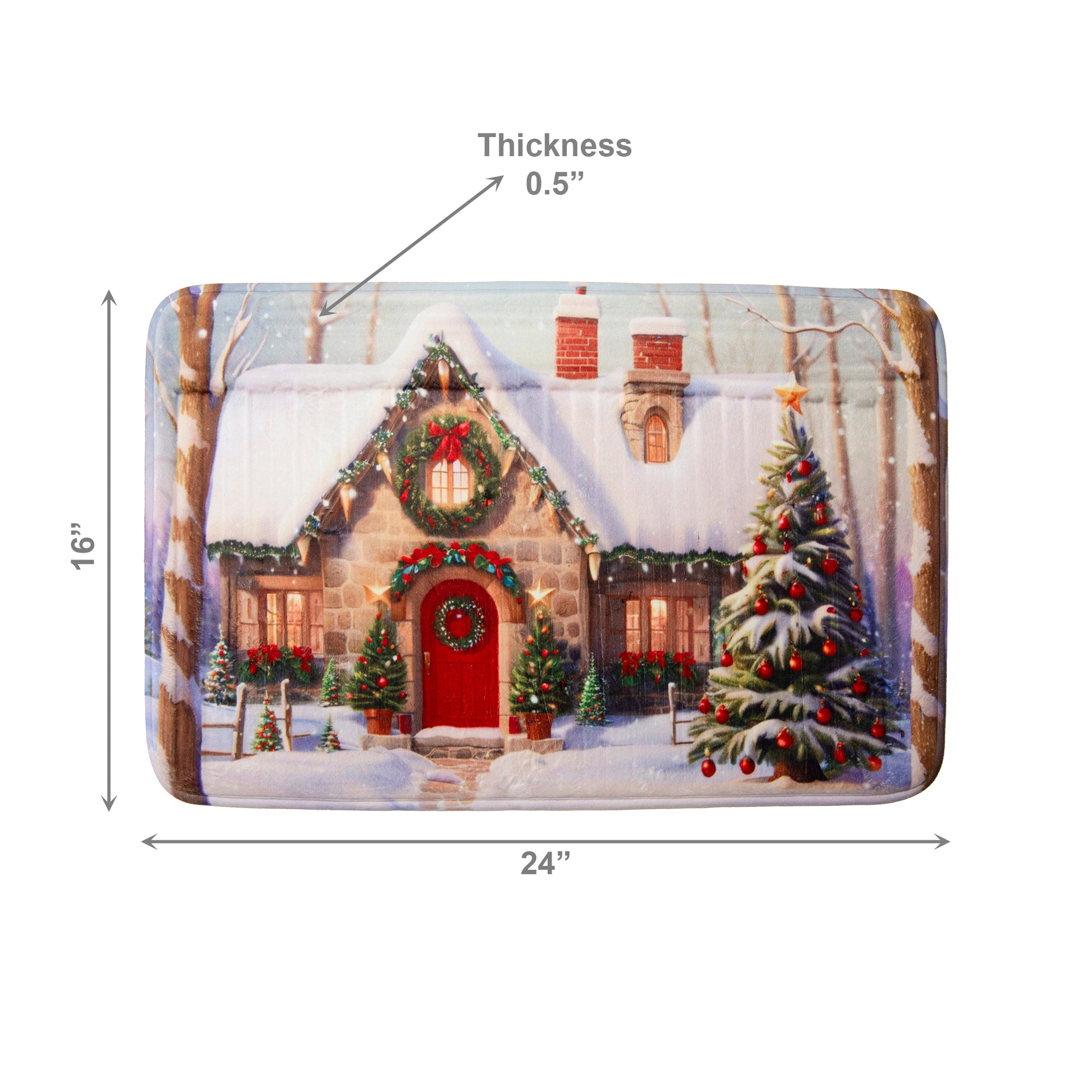 Memory Foam Digital Print Mat Country House, Holiday Decor