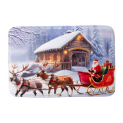 Memory Foam Digital Print Mat Santa with Sleigh, Christmas, Holiday Decor