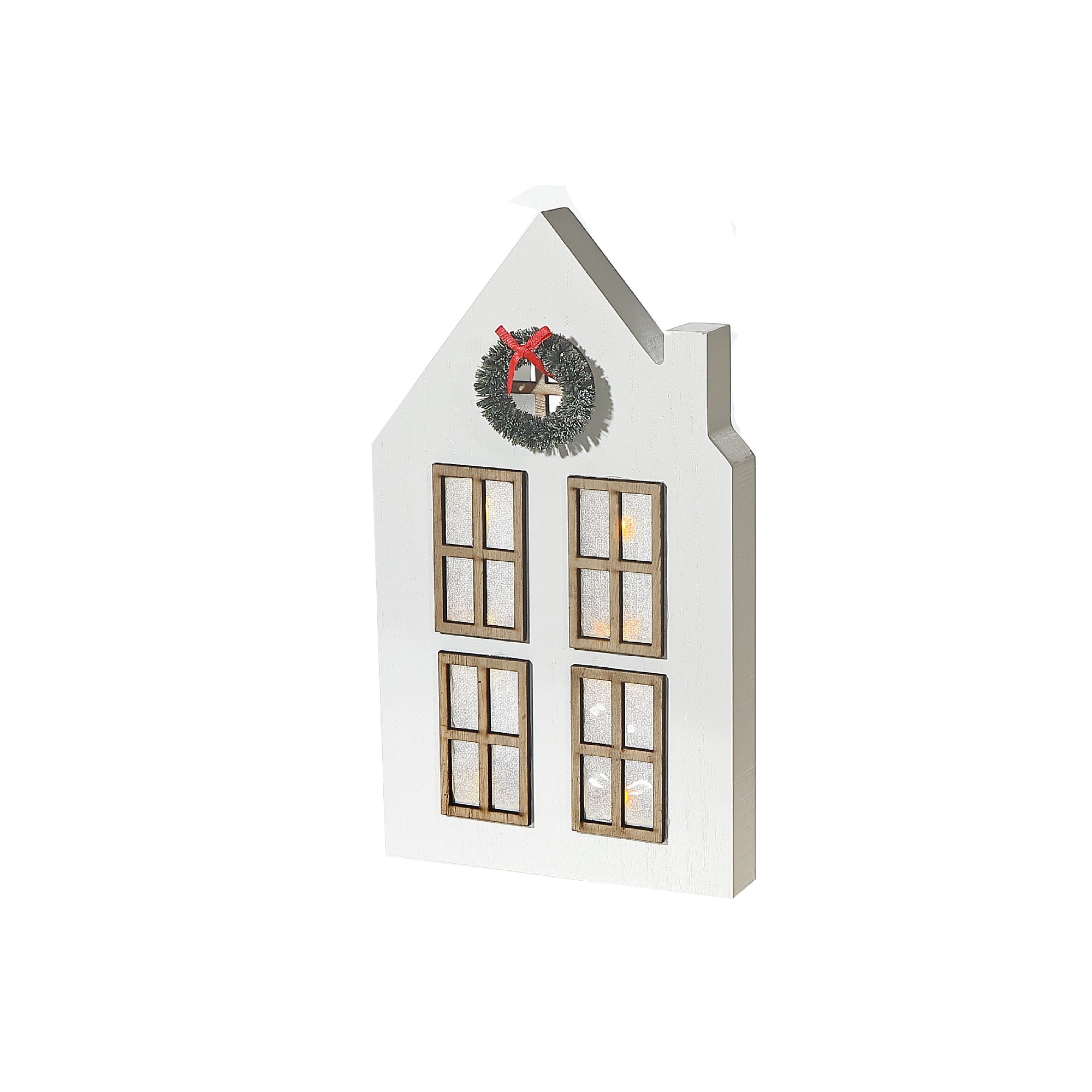 LED Wooden House Tabletop Decor 5.91" x 10.24" – Holiday Decoration