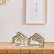 LED Wooden Nativity Scene Set of 2 – Christmas Holiday Decoration