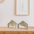 Led Wooden Nativity Scene - Set of 2