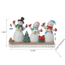 Led Resin Triple Snowman Decor