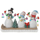 Led Resin Triple Snowman Decor
