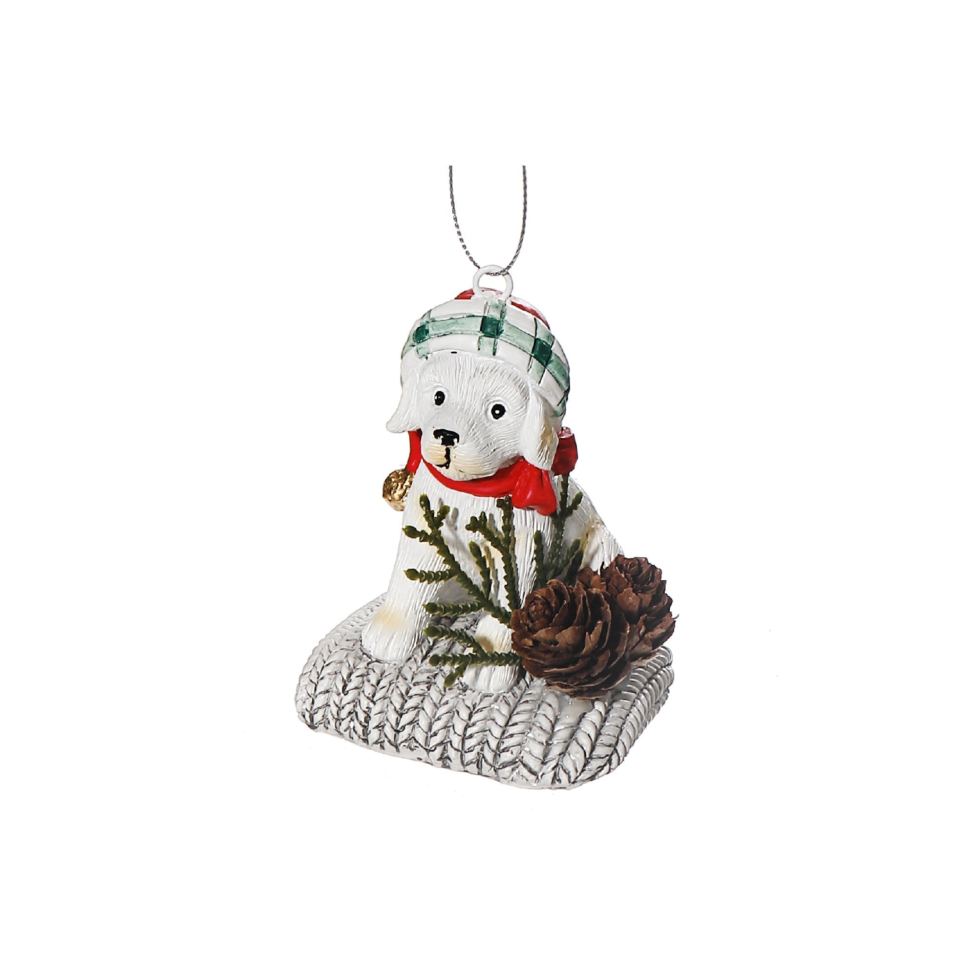 Christmas Resin Dog Decor Set of 2 – Holiday Table Decoration
