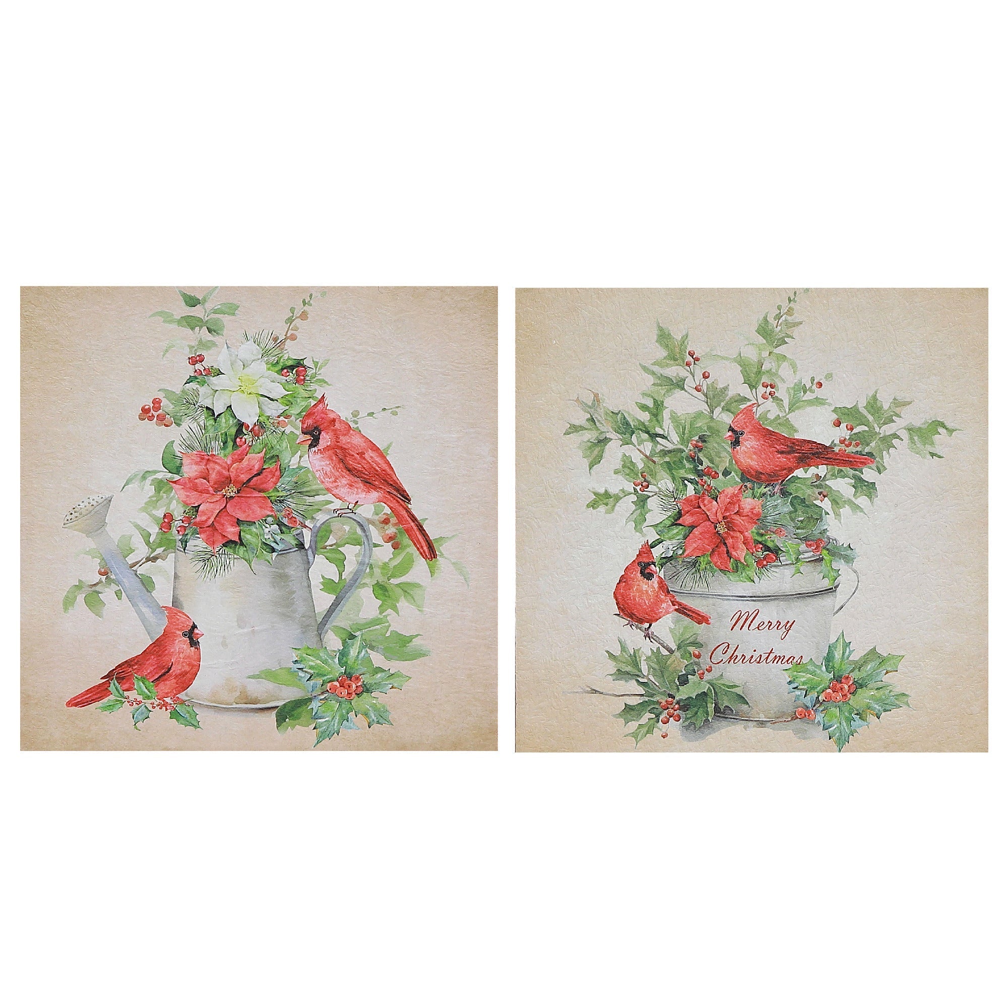 Wooden Cardinal Wall Art Set of 2 – Holiday Home Decoration