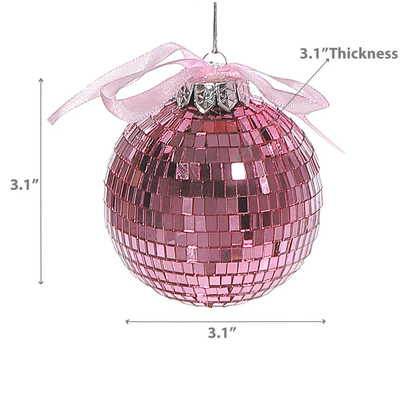 Sparkly Glass Ball Ornament - Set of 4