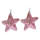 Sparkly Glass Star Ornament - Set of 2