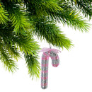 Sparkly Glass Candy Cane Ornament - Set of 2