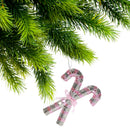 Sparkly Glass Double Candy Cane Ornament