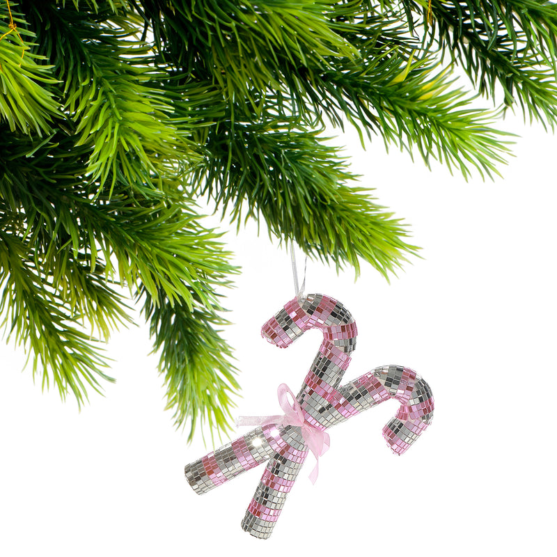Sparkly Glass Double Candy Cane Ornament