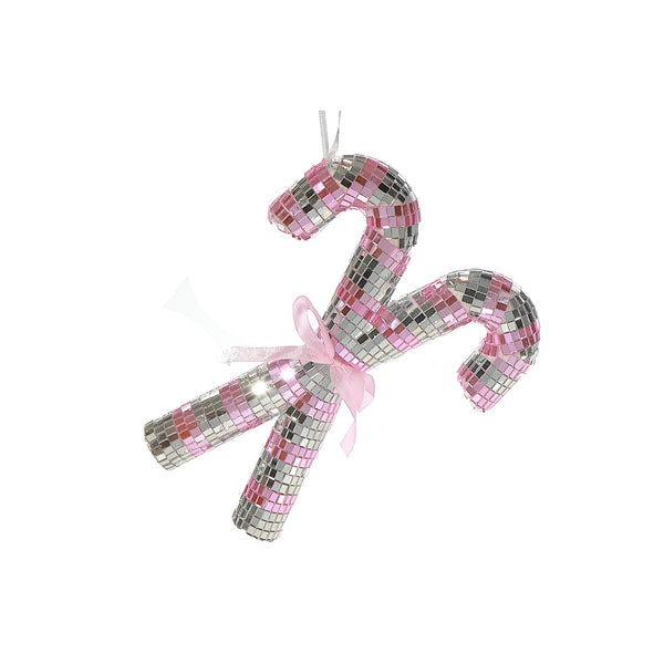 Sparkly Glass Double Candy Cane Ornament