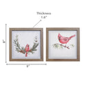 Cardinal Wooden Canvas Wall Art (Asstd) - Set of 2