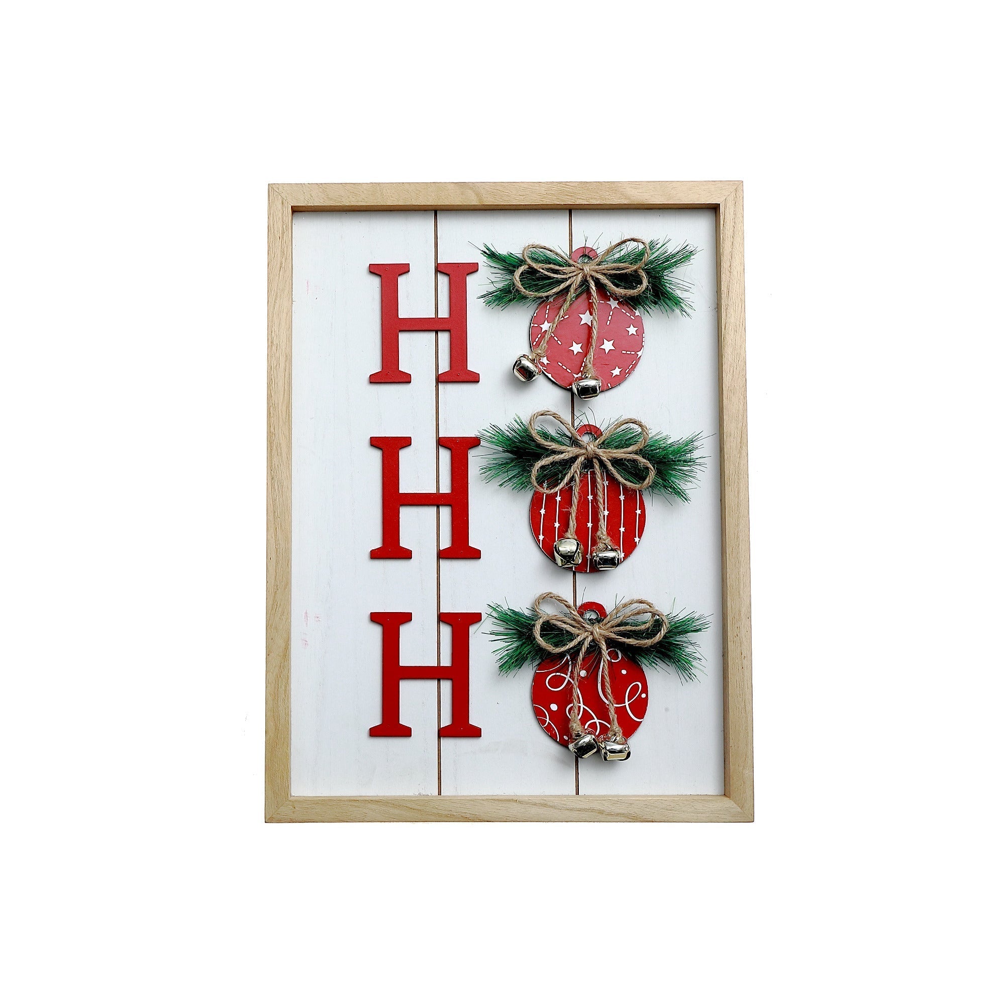 Wooden Hohoho Wall Hanging, Holiday Home Décor, Rustic Christmas Sign