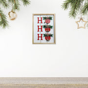 Wooden Hohoho Wall Hanging, Holiday Home Décor, Rustic Christmas Sign