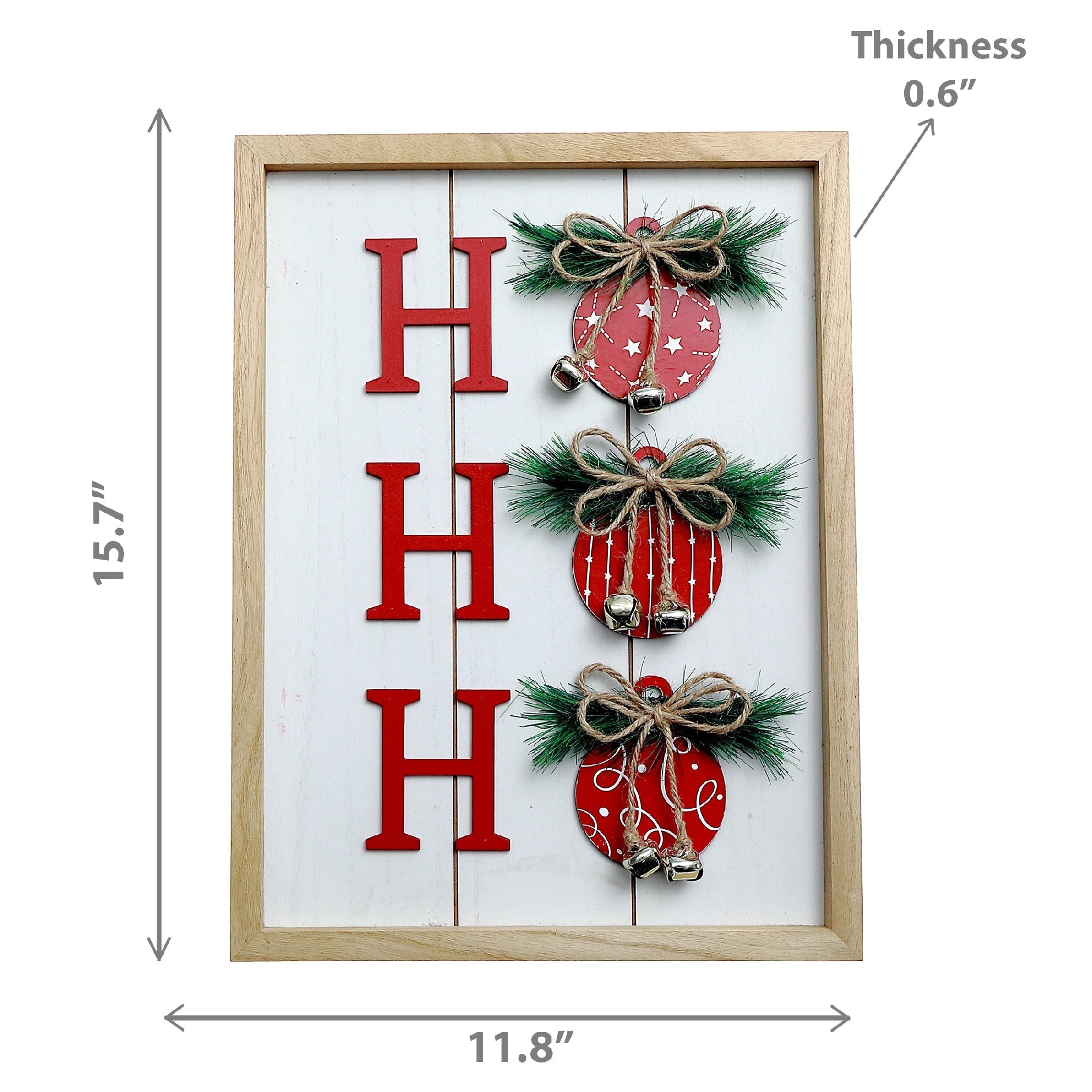 Wooden Hohoho Wall Hanging, Holiday Home Décor, Rustic Christmas Sign
