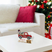 Wooden Calendar Christmas Countdown Snowman – Holiday Tabletop Decoration, Festive Winter Countdown Calendar